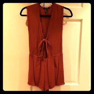 Romper shorts sleeveless forever 21 size small